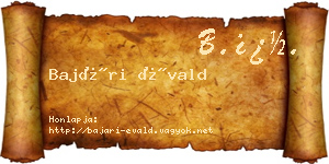 Bajári Évald névjegykártya